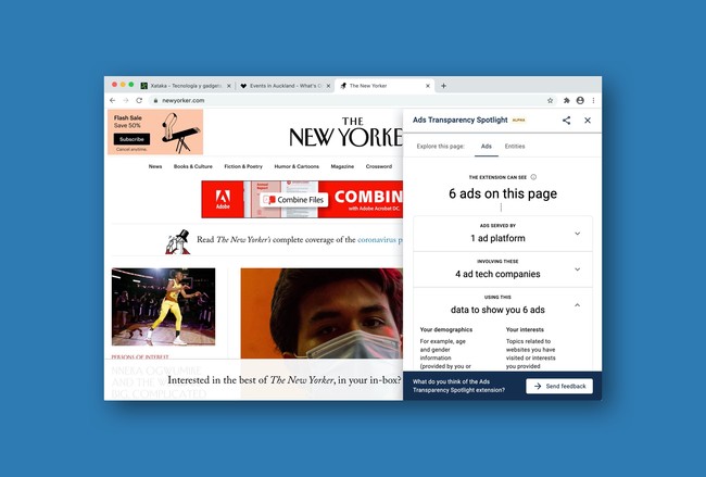 Chrome now tells information about ads on websites