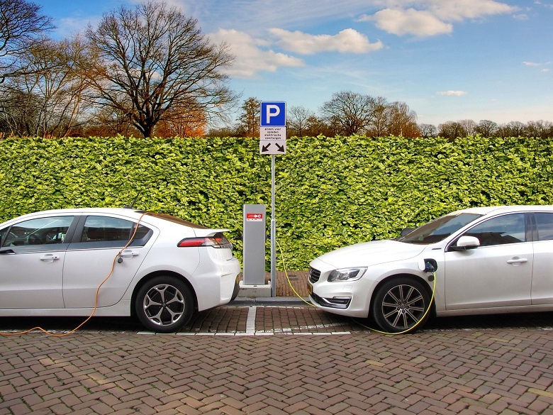 electric car chargers charging park
