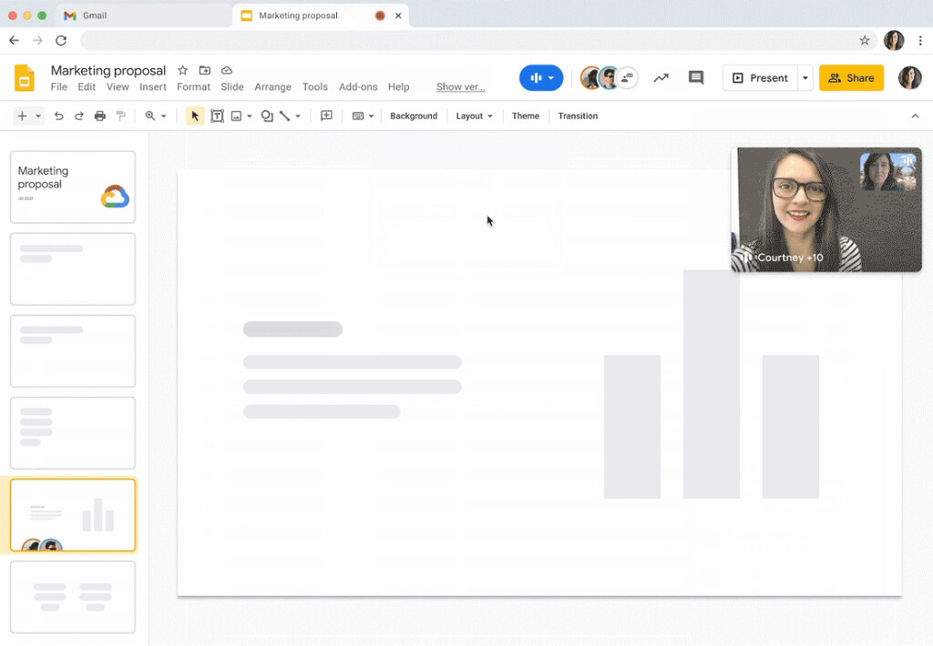 Google Meet PiP video on Google Slides.