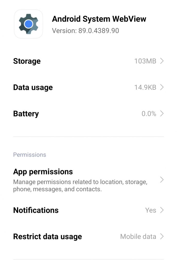 Android Webview bug