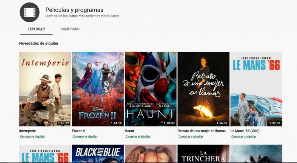 Watch free movies in Spanish on YouTube
