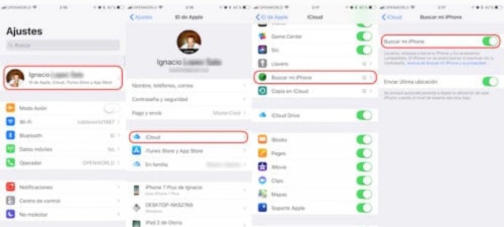 disable Find My iPhone from iPhone