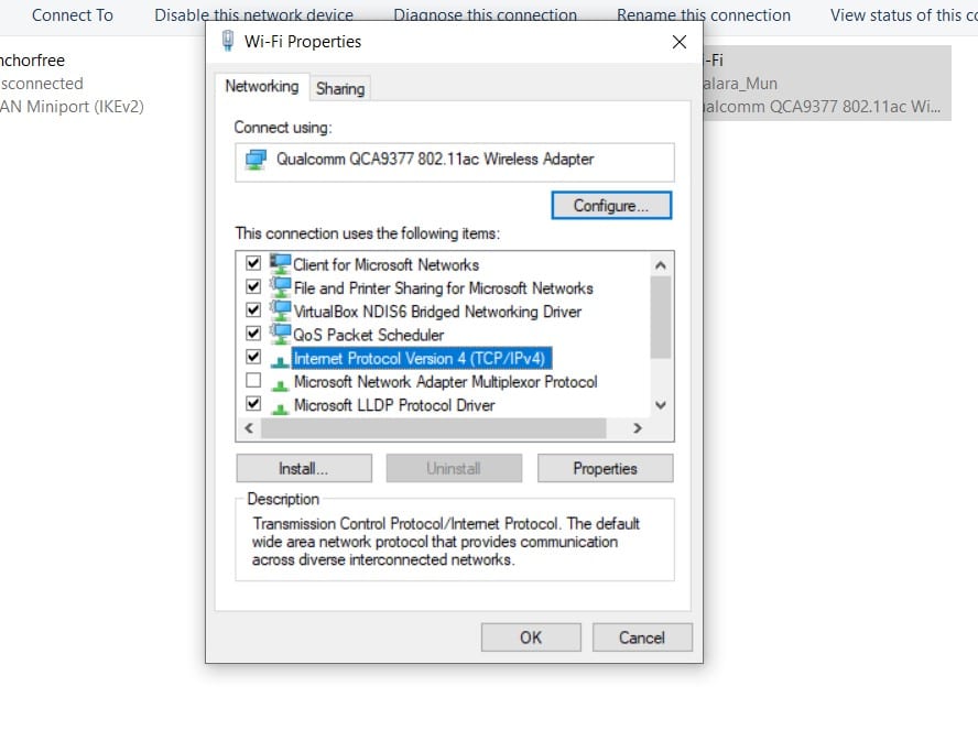 IP properties windows 10