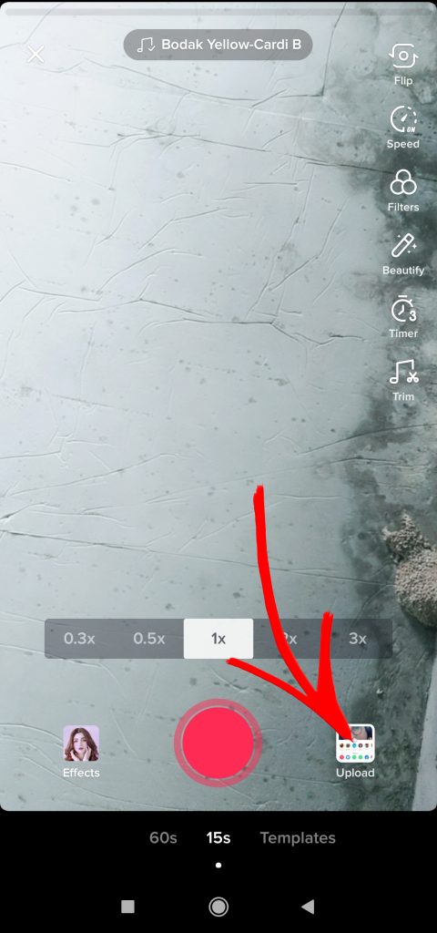 Upload previously recorded videos