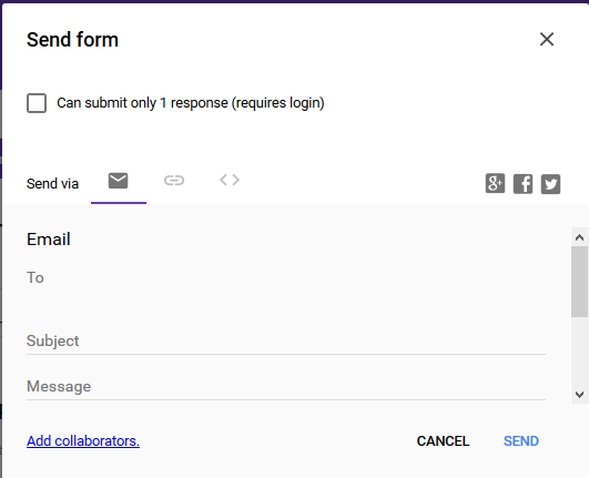 Google Forms send to friends