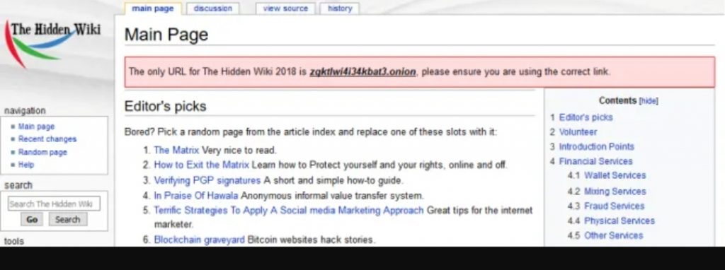Deep web links
