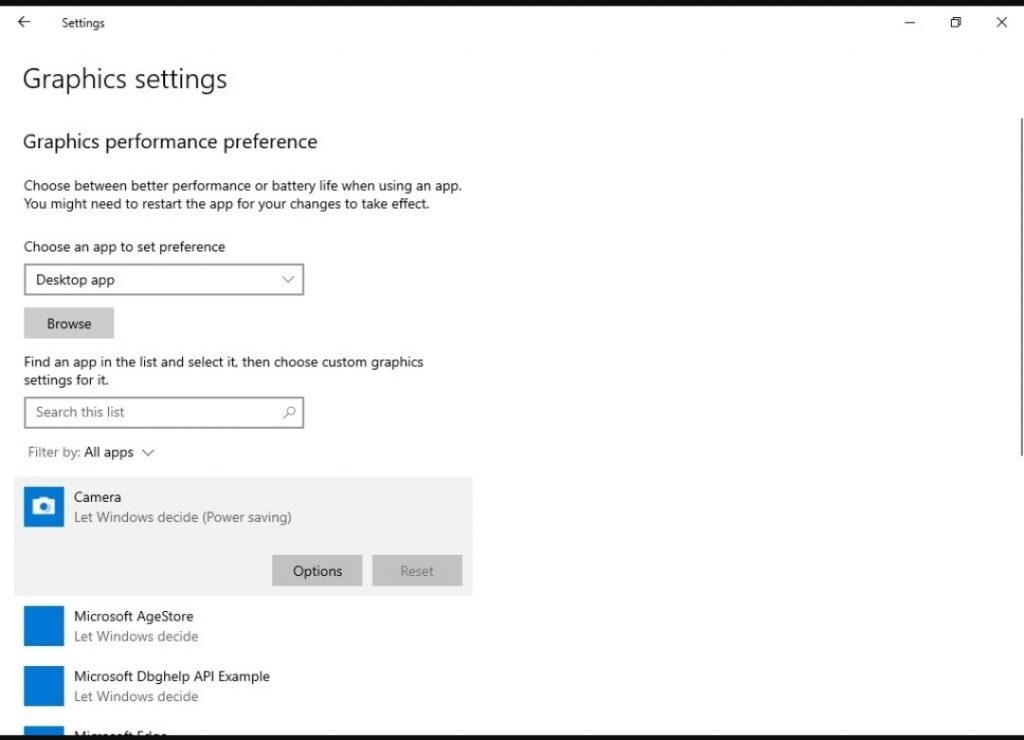 enable hardware acceleration in Windows 10 graphics settings