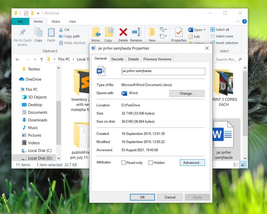 encrypt documents and files in Windows 10