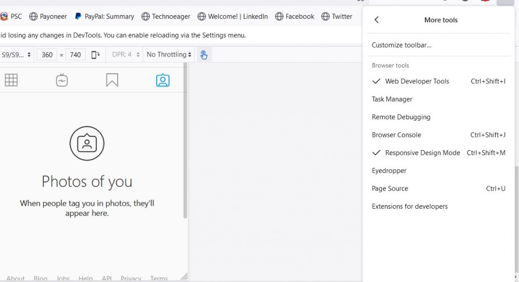 Firefox Responsive Mode