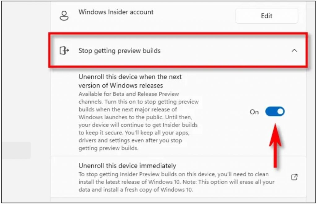 Windows 11: How to switch from the Insider Program to the final version