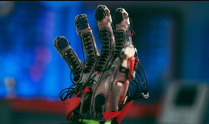 This is haptic glove that Meta is developing to feel virtual objects as real