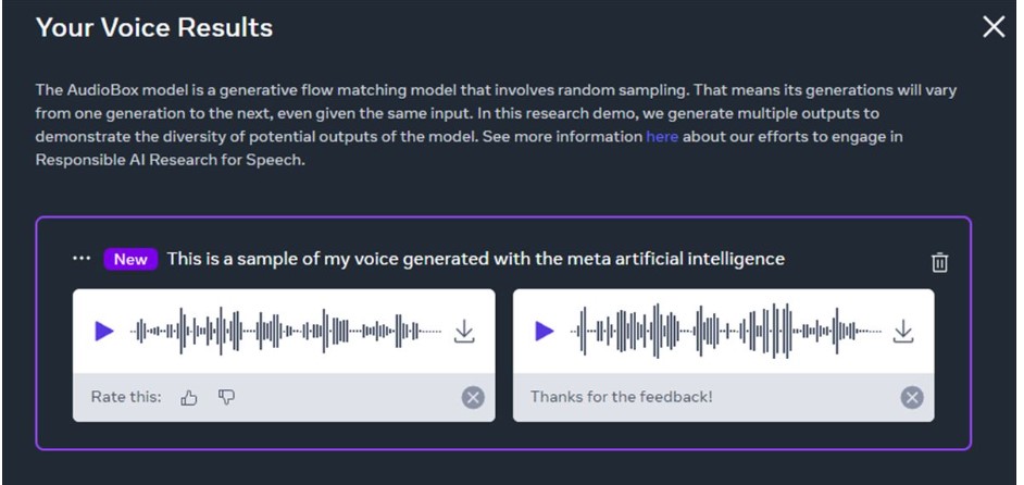 Audiobox voice cloning